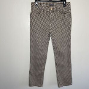 DL1961 Pants Womens 28 Brown Houndstooth Mara Straight Mid Rise Ankle Distressed